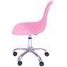 Cadeira Eames com Rodizio Polipropileno Rosa Pink - 36754