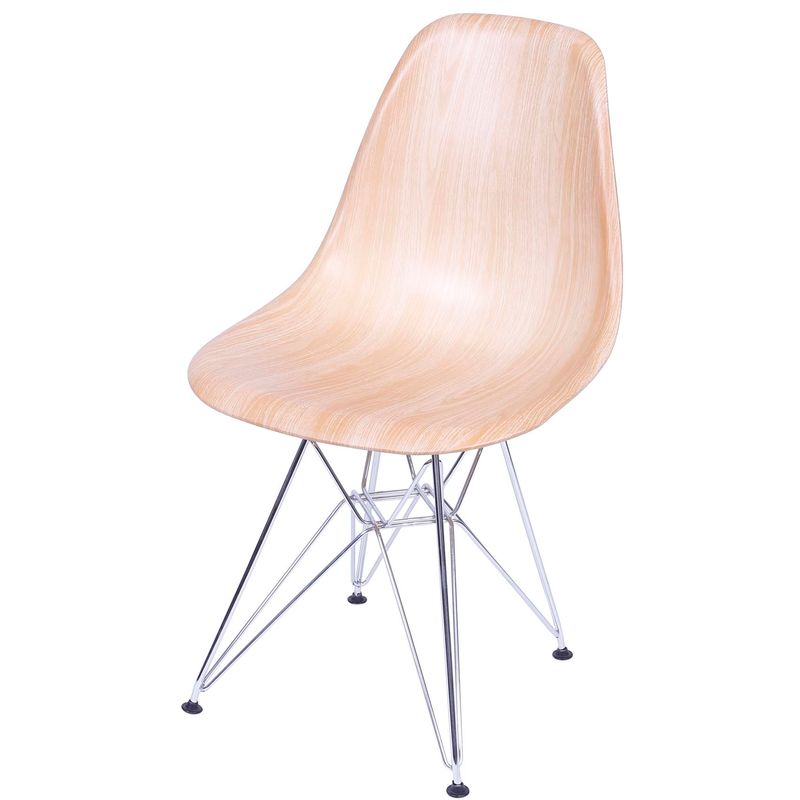 Cadeira Eames Polipropileno Madeira Cromada - 36781