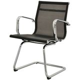 Cadeira-Sevilha-Eames-Fixa-Cromada-Tela-Preta