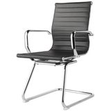 Cadeira-Sevilha-Eames-Fixa-Cromada-PU-Preto