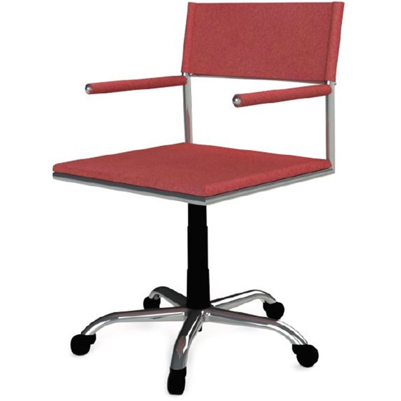 Cadeira-Escritorio-Elegante-Vermelha-Base-Cromada-Rodizios---41036