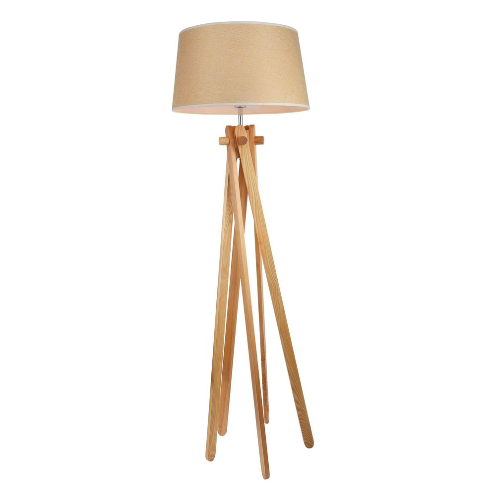 Luminaria de Chao Lattes cor Marrom/Madeira Natural 1,60 MT (ALT