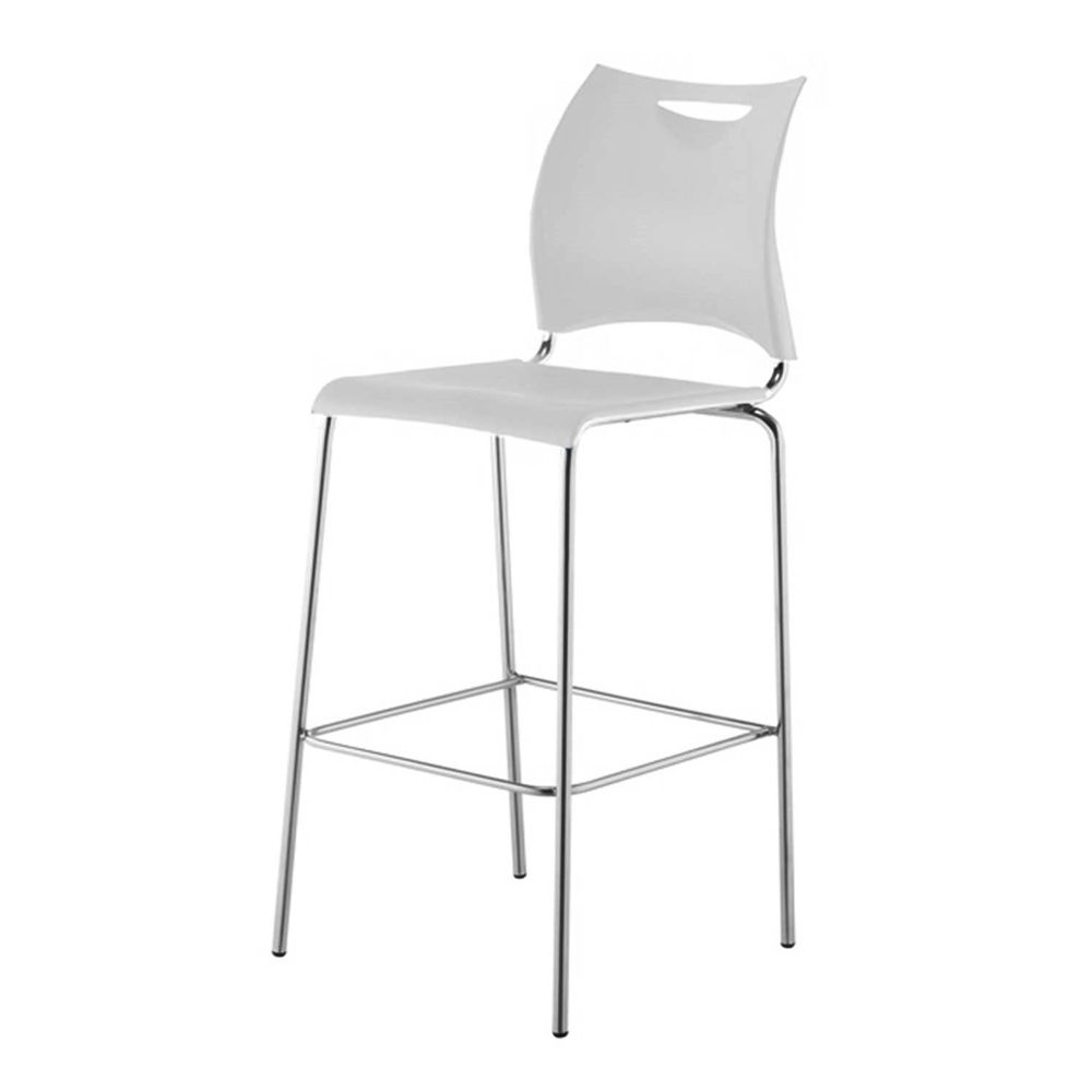 Banqueta One Assento em Polipropileno Branco com Base Cromada 1,14 MT (ALT) - 44125 - SunHouse