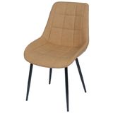 Cadeira-Lounge-PU-Caramelo-com-Costura-Quadriculada---50020
