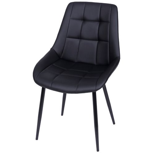 Cadeira-Lounge-PU-Preto-com-Costura-Quadriculada---50021