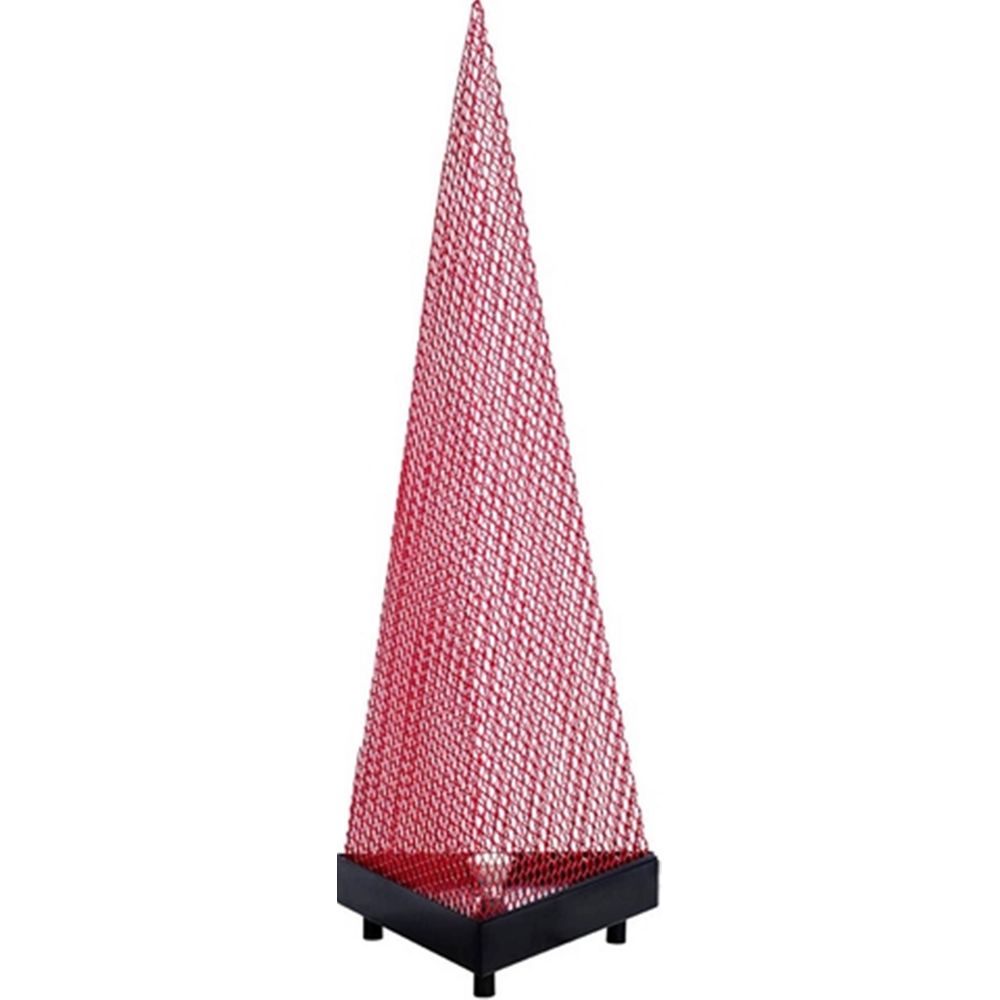 Luminaria de Chao Alamo Estrutura Tela Expandida cor Vermelho Base em