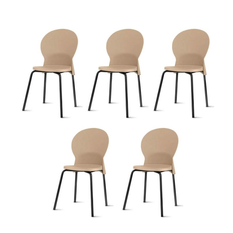 Kit-5-Cadeiras-Luna-Assento-Bege-Base-Preta---57695-