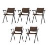 Kit-5-Cadeiras-Up-com-Bracos-Assento-Marrom-Base-Fixa-Preta---57830