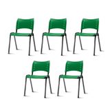 Kit-5-Cadeiras-Iso-Assento-Verde-Base-Preta---57935