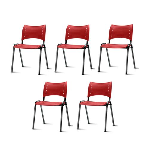 Kit-5-Cadeiras-Iso-Assento-Vermelho-Base-Preta---57936
