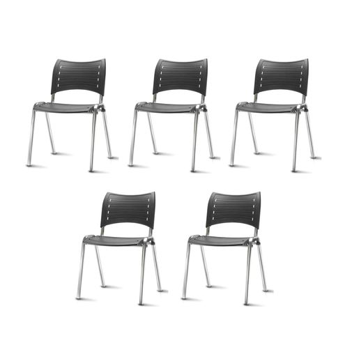 Kit-5-Cadeiras-Iso-Assento-Preto-Base-Cromada---57941-