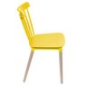 Cadeira Jana Polipropileno cor Amarela Base Madeira - 53758