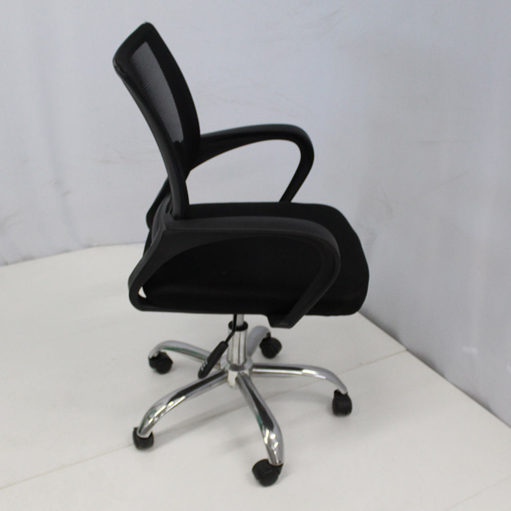 Cadeira Office OUTLET Osorno Telinha Baixa Preta Cromada 10 SunHouse