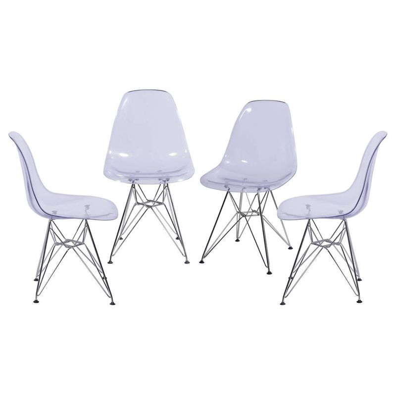 Kit-com-4-Cadeiras-Eames-Policarbonato-Com-Rodizios-Base-Cromada-Incolor-