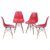 Kit-com-4-Cadeiras-Eames-Polipropileno-Base-Madeira-na-Cor-Vermelha---64572