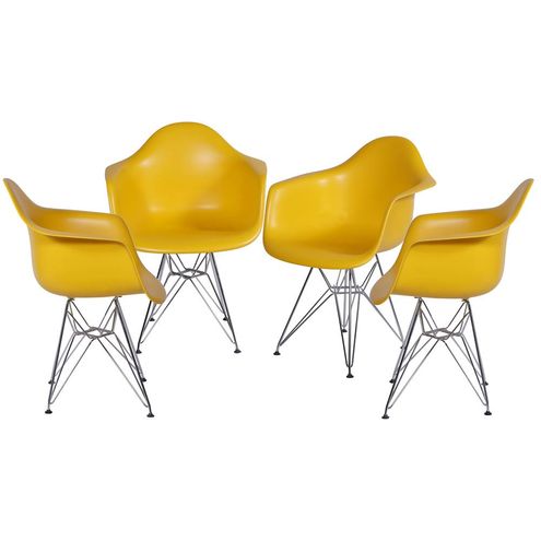 Kit-com-4-Cadeiras-Eames-com-Braco-e-Base-Cromada-na-Cor-Amarela---64604