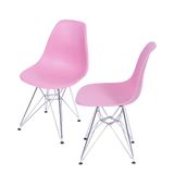 Kit-com-2-Cadeiras-Eames-Policarbonato-com-Base-Cromada-na-Cor-Rosa---64546