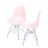 Kit-com-2-Cadeiras-Eames-Policarbonato-com-Base-Cromada-na-Cor-Salmao---64547