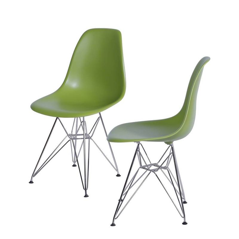 Kit-com-2-Cadeiras-Eames-Policarbonato-com-Base-Cromada-na-Cor-Verde---64550