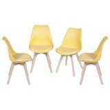 Kit-com-4-Cadeiras-Leda-Eames-PP-Amarela-Base-Madeira---64660