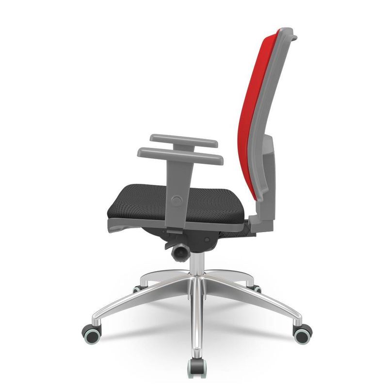 Cadeira-Brizza-Diretor-Grafite-Tela-Vermelho-Assento-Aero-Preto-com-Autocompensador-e-Base-em-Aluminio