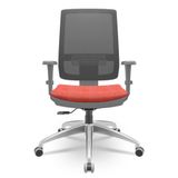 Cadeira Brizza Diretor Grafite Tela Preta Assento Concept Rosê Base RelaxPlax Aluminio - 65894