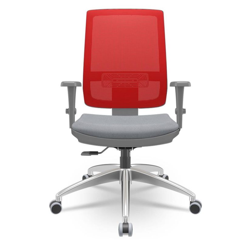 Cadeira-Brizza-Diretor-Grafite-Tela-Vermelho-Assento-Aero-Preto-com-Autocompensador-e-Base-em-Aluminio