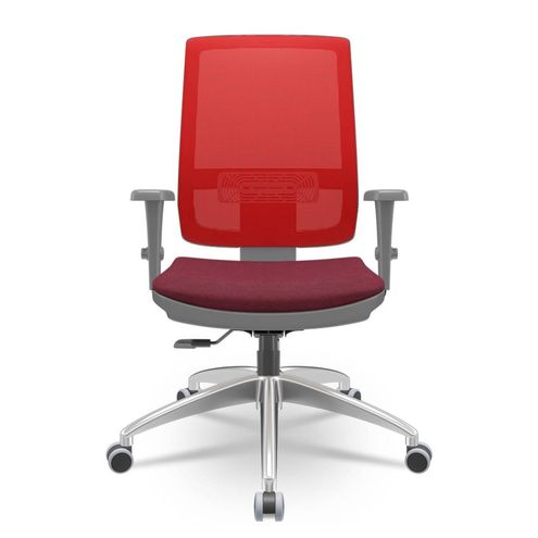 Cadeira-Brizza-Diretor-Grafite-Tela-Vermelha-Assento-Poliester-Vinho-Base-RelaxPlax-Aluminio