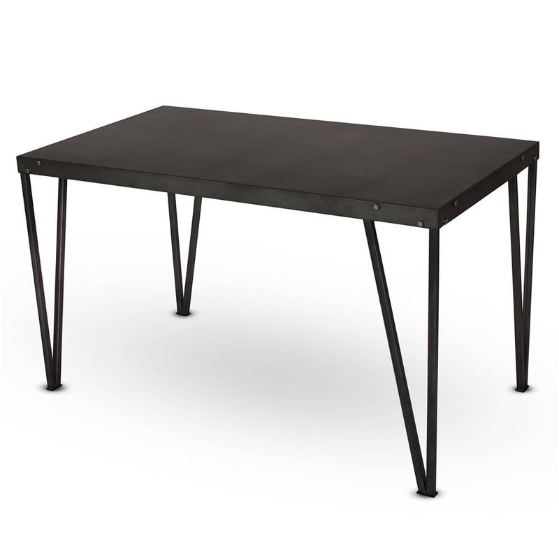mesa de jantar ubatuba em aço preto fosco 165cm de largura