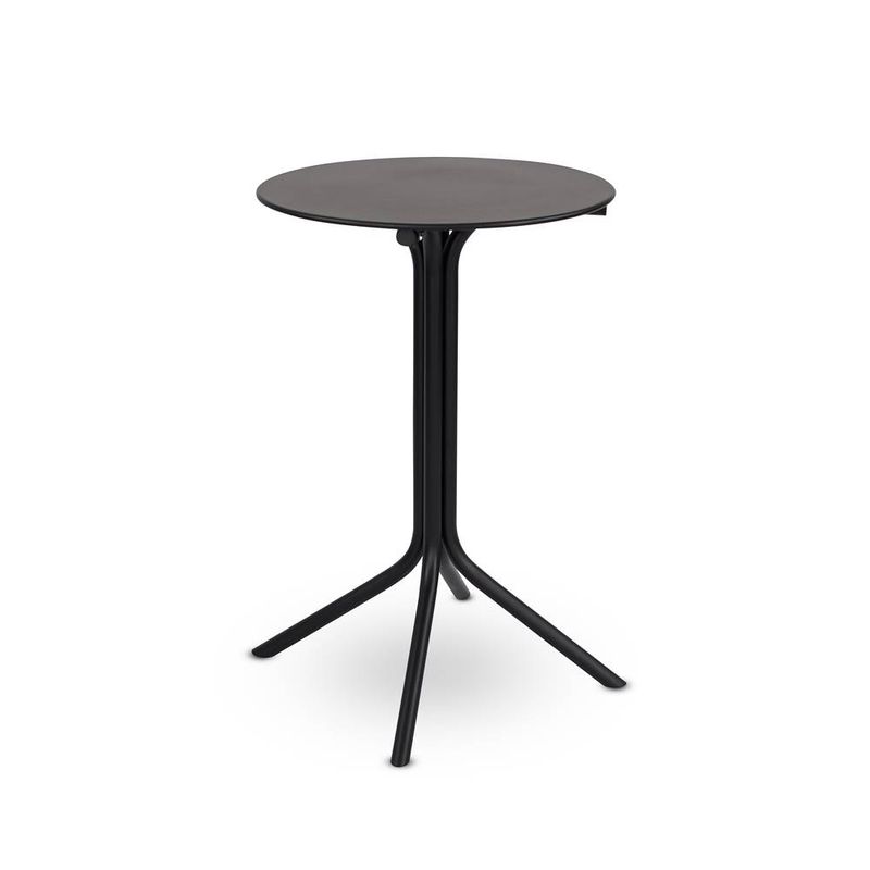 mesa bistro aracaju redonda em aço preto fosco 60cm de largura