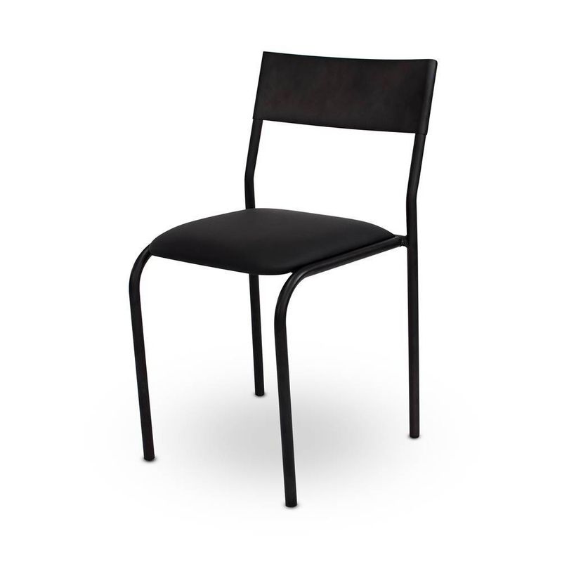cadeira sao paulo sem braço em aço cor preto fosco