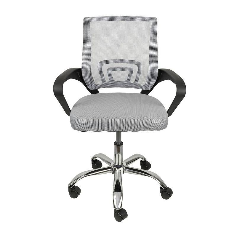 cadeira office osorno cinza com preto foto de frente