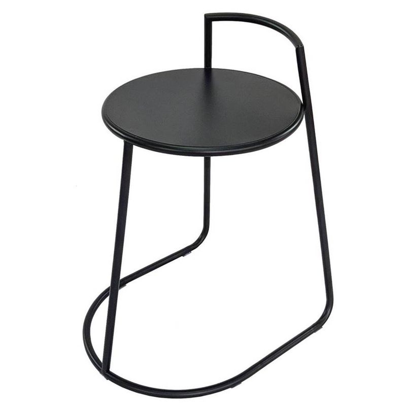 mesa lateral pipa estrutura e tampo em aço cor preto fosco