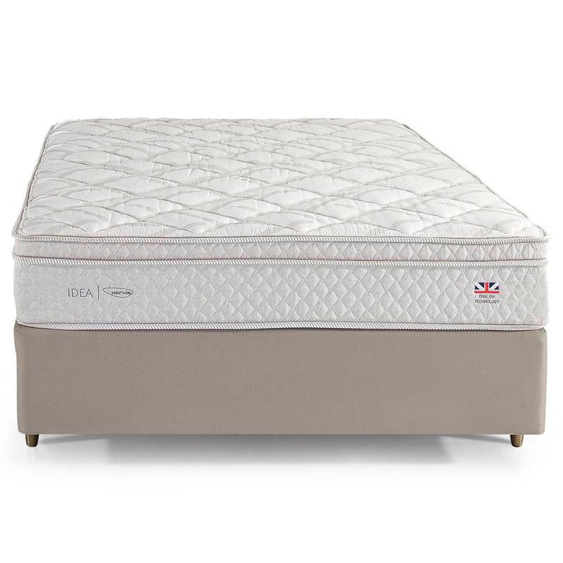 Conjunto Box Queen Size Lordelo One Side Pillow Top Base Idea Alto 158x198cm - 67456
