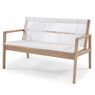 sofa de 2 lugares estrutura em madeira maciça encosto em corda e assento estofado na cor braco 127cm de largura