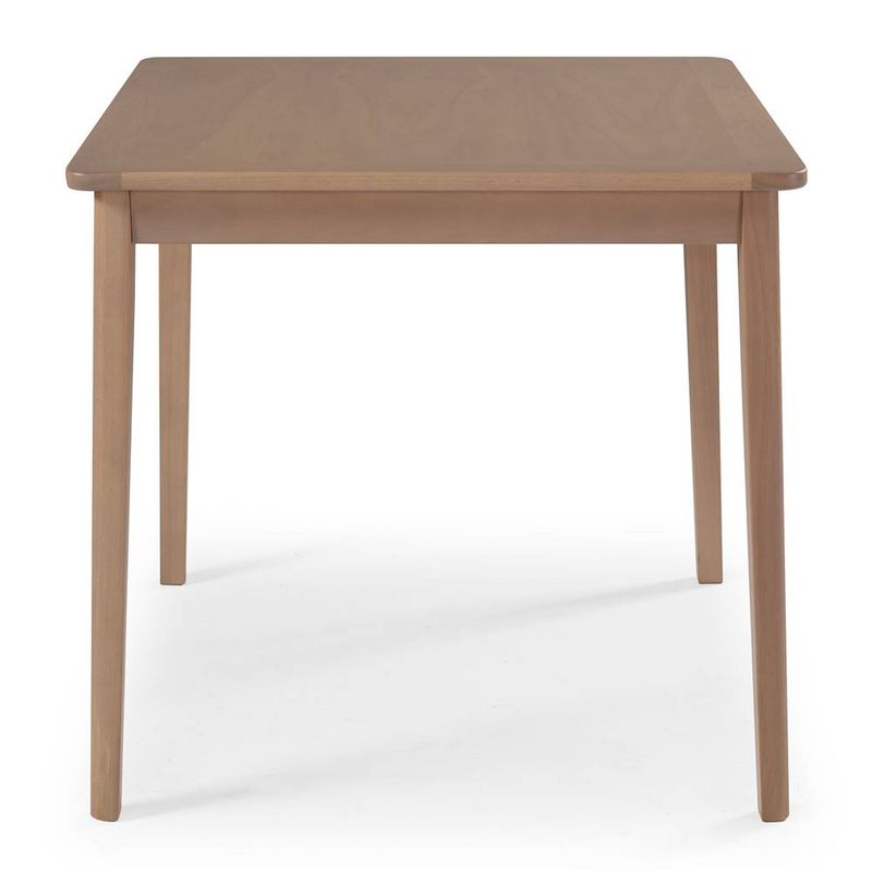 mesa quadrada suez 80cm de largura tampo e base em madeira acabamento verniz amendoa