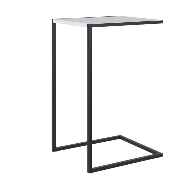 mesa lateral kea tampo branco  estrutura preto