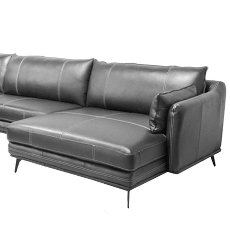 Sofa-Vena-de-Canto---Chaise-Chaise-Fixo-Couro-Preto-520cm---69857