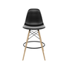 Kit 2 Banquetas Eames Polipropileno Preto Base Dsw Madeira - 75463