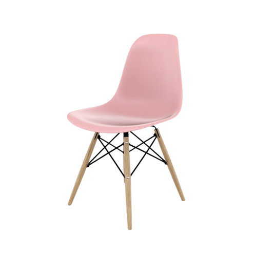 Kit 2 Cadeiras Eames Infantil Polipropileno Rosa Dsw Madeira - 75425