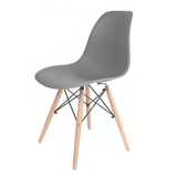 Kit 2 Cadeiras Eames Polipropileno Cinza Base Dsw Madeira - 75454