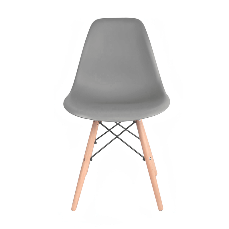 Kit 2 Cadeiras Eames Polipropileno Cinza Base Dsw Madeira - 75454